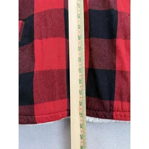 Ashley By 26 International Women's Sz S Red Plaid Sherpa‎ Fleece Lined Shacket - Picture 7 of 8